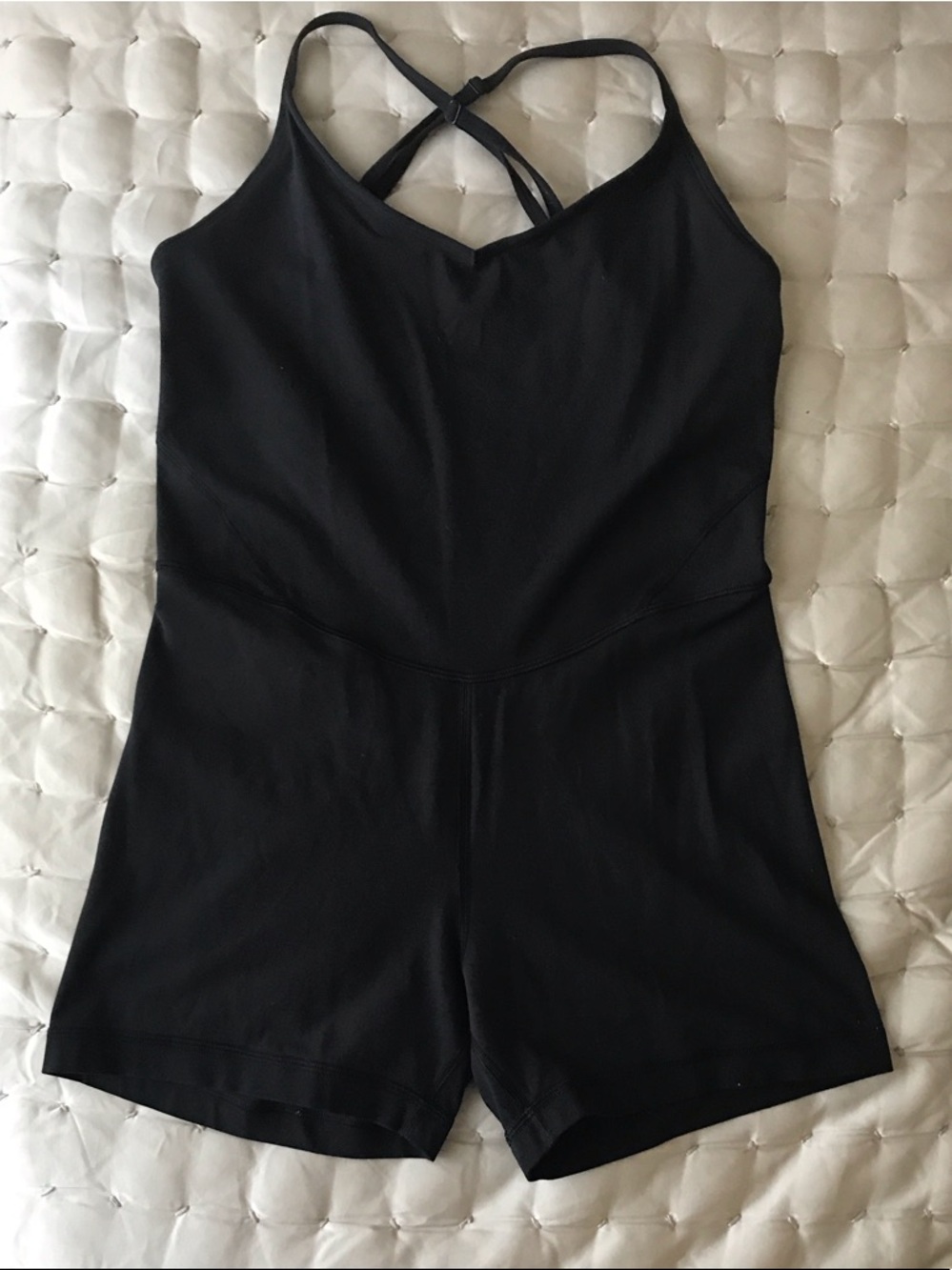 lululemon athletica Black Strappy Short Romper
